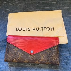 LV Monogram Epi Red long wallet